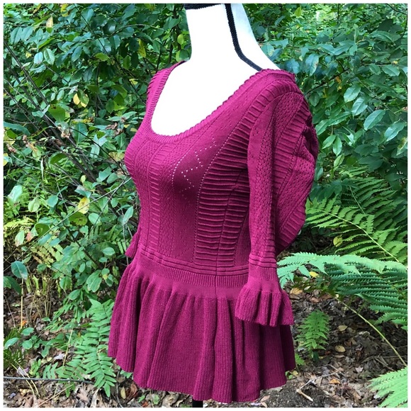 ⭐️Torn by Ronny Kobo Kimberly Knit Peplum top - Picture 3 of 7